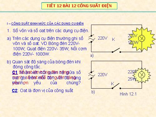 Bài 12. Công suất điện