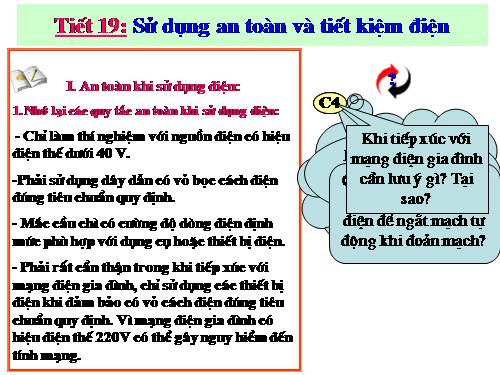 Bài 19. Sử dụng an toàn và tiết kiệm điện