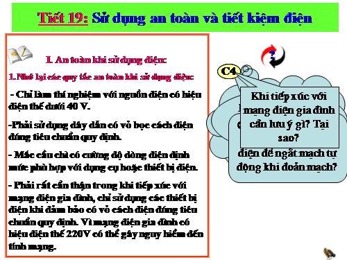 Bài 19. Sử dụng an toàn và tiết kiệm điện