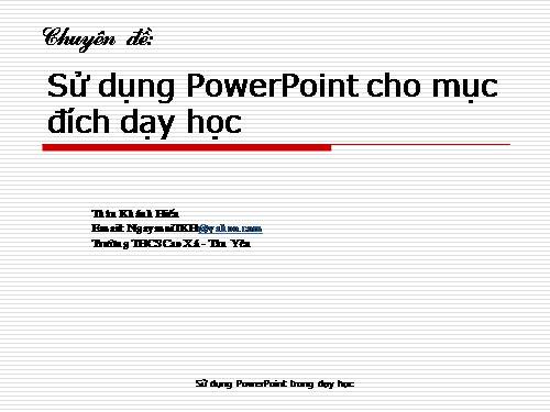 PowerPoint và ứng dụng trong dạy học: