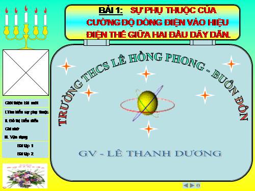 Bài 1. Sự phụ thuộc của cường độ dòng điện vào hiệu điện thế giữa hai đầu dây dẫn