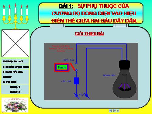 Bài 1. Sự phụ thuộc của cường độ dòng điện vào hiệu điện thế giữa hai đầu dây dẫn