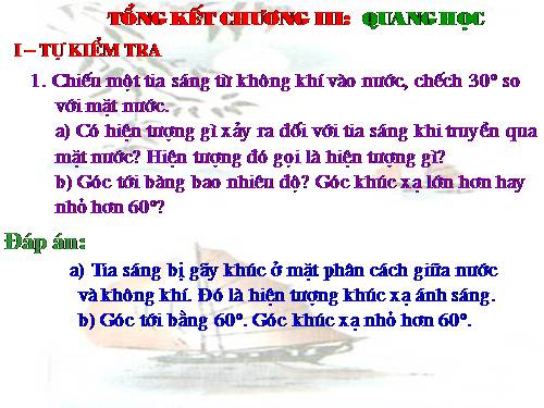 Bàl 58. Tổng kết chương III: Quang học