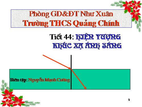 Bài 40. Hiện tượng khúc xạ ánh sáng