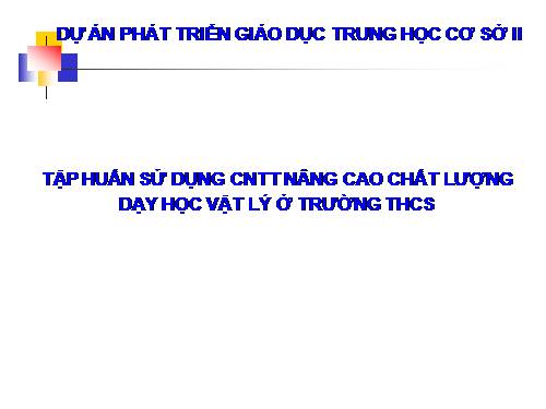 Ứng dụng CNTT vào dạy học Vật Lý