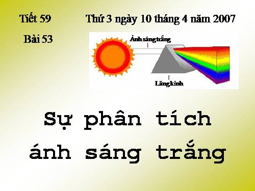 Bài 53. Sự phân tích ánh sáng trắng