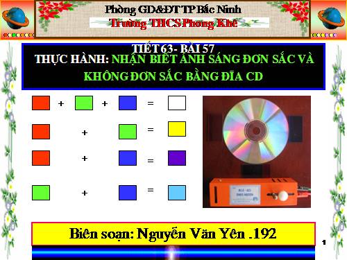 Bài 57. Thực hành: Nhận biết ánh sáng đơn sắc và ánh sáng không đơn sắc bằng đĩa CD