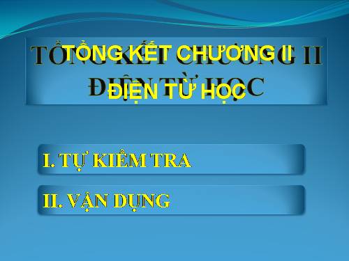 Bài 39. Tổng kết chuơng II : Điện từ học