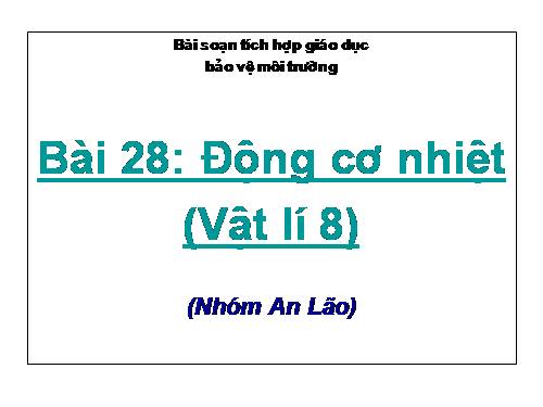 Bài 28. Động cơ điện một chiều