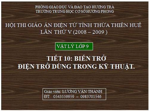 Bài 10. Biến trở - Điện trở dùng trong kĩ thuật