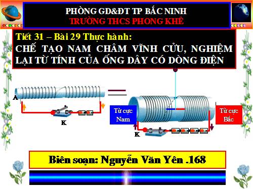 Bài 29. Thực hành: Chế tạo nam châm vĩnh cửu, nghiệm lại từ tính của ống dây có dòng điện