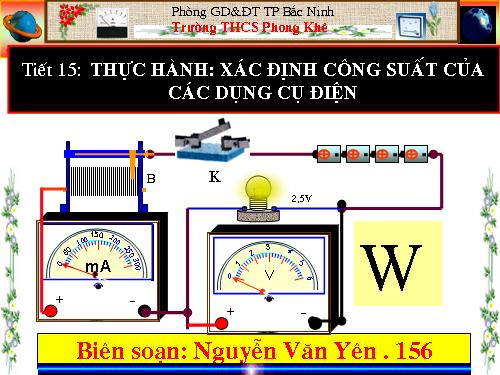 Bài 15. Thực hành: Xác định công suất của các dụng cụ điện