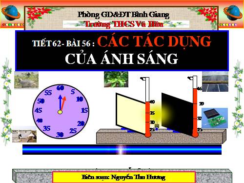 Bàl 56. Các tác dụng của ánh sáng