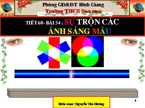 Bài 54. Sự trộn các ánh sáng màu