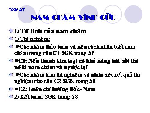 Bài 21. Nam châm vĩnh cửu