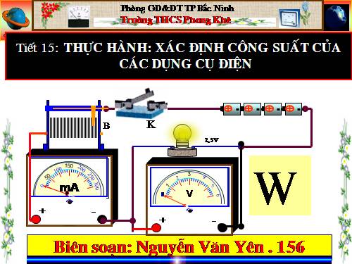 Bài 15. Thực hành: Xác định công suất của các dụng cụ điện