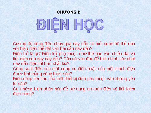 Bài 1. Sự phụ thuộc của cường độ dòng điện vào hiệu điện thế giữa hai đầu dây dẫn