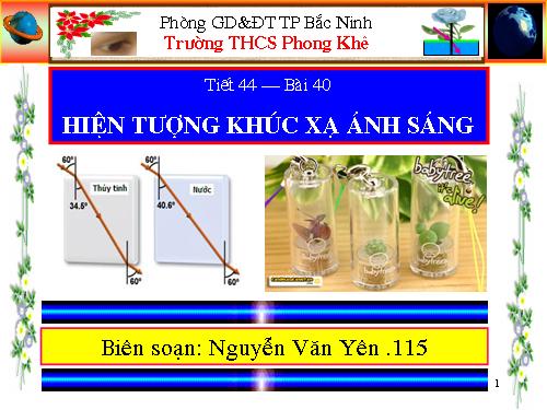 Bài 40. Hiện tượng khúc xạ ánh sáng