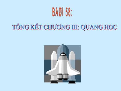 Bàl 58. Tổng kết chương III: Quang học