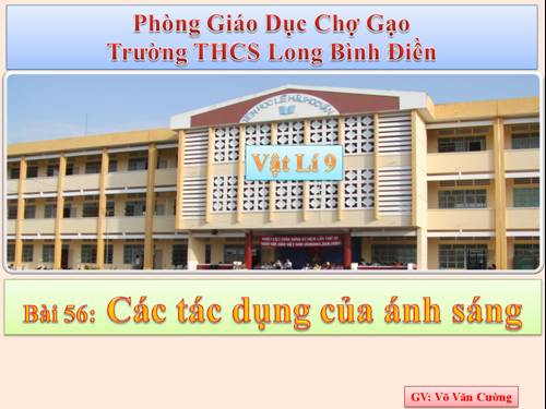 Bàl 56. Các tác dụng của ánh sáng