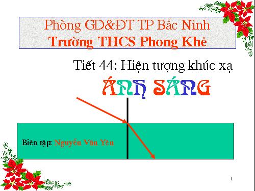 Bài 40. Hiện tượng khúc xạ ánh sáng