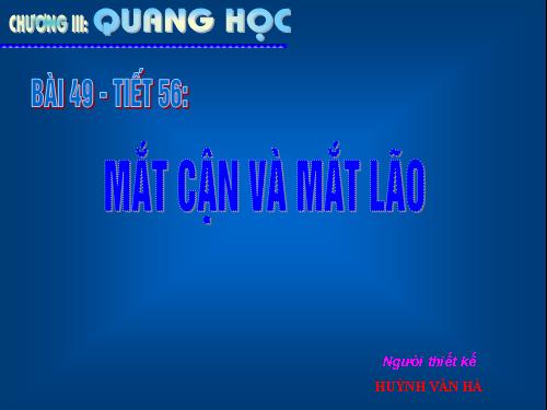 Bài 49. Mắt cận và mắt lão