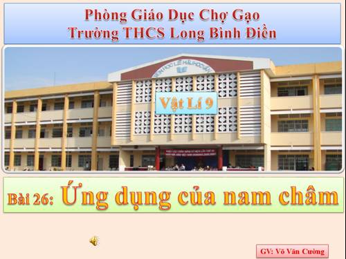 Bài 26. Ứng dụng của nam châm