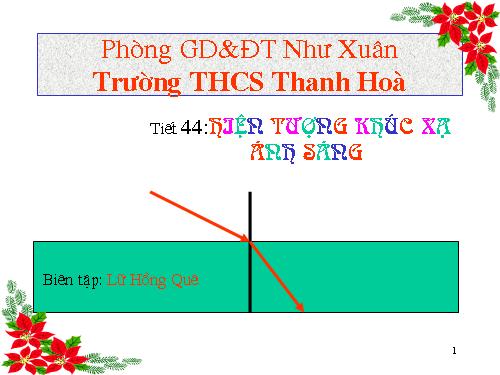 Bài 40. Hiện tượng khúc xạ ánh sáng