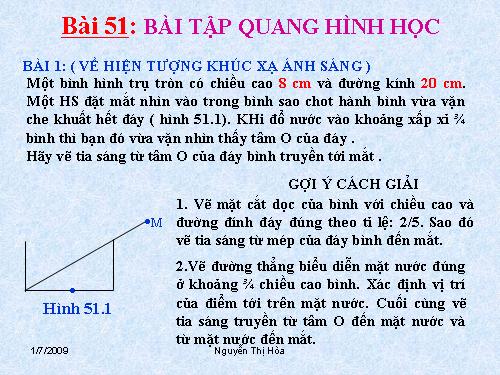 Bài 51. Bài tập quang hình học