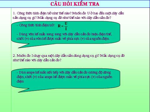 Bài 3. Thực hành: Xác định điện trở của một dây dẫn bằng ampe kế và vôn kế