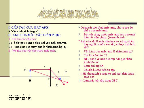 Bài 47. Sự tạo ảnh trong máy ảnh