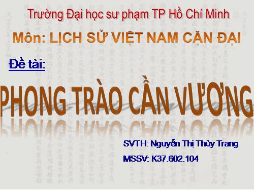 Phong trào Cần Vương