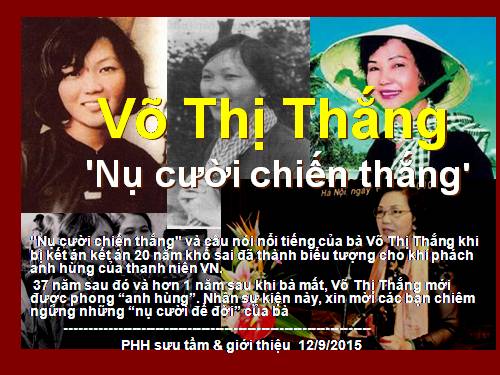 Võ Thị Thắng nụ cười để đời