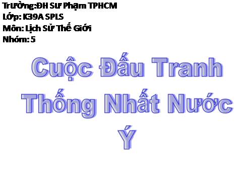 quá trình thống nhất nước Ý