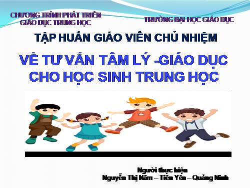 Chương I - Chức năng tư vấn học đường của GVCN