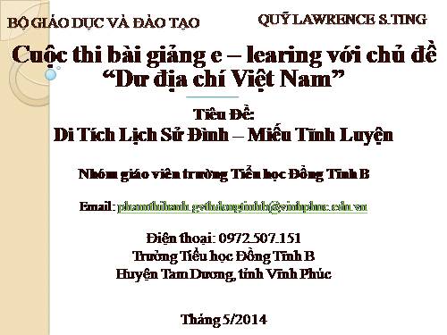 Di tích LS đình Miếu Tĩnh Luyện- huyện Tam Dương