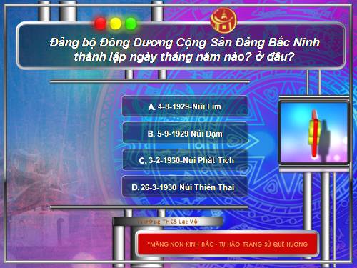 Sân chơi Măng non Kinh Bắc 2014 - LV câu hỏi phụ