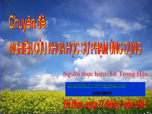 Chuyên đề NC KHSP UD