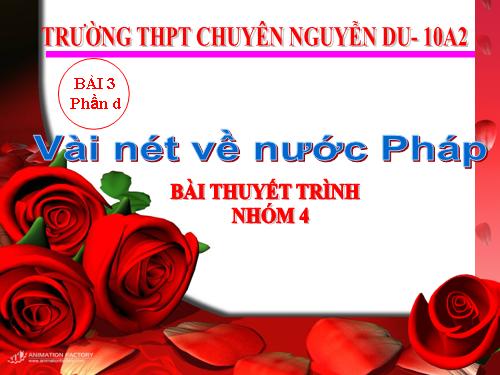 Thuyết trình về nước Pháp