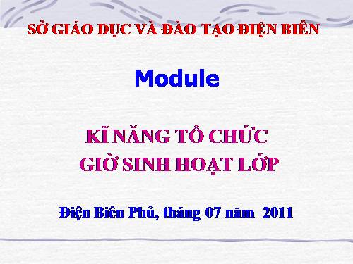 Kỹ năng tổ chức giờ sinh hoạt lớp