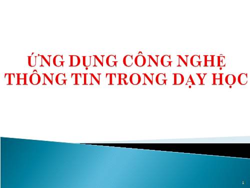 Ứng dụng CNTT trong dạy học