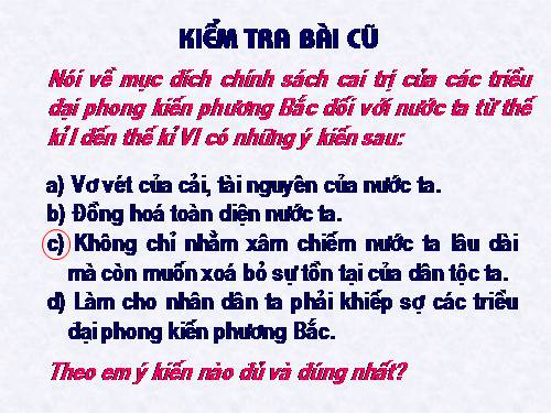 TỪ SAU TRƯNG VƯƠNG ĐẾN TRƯỚC LÍ NAM ĐẾ