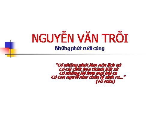 Những phút cuối của LS Nguyễn Văn Trỗi