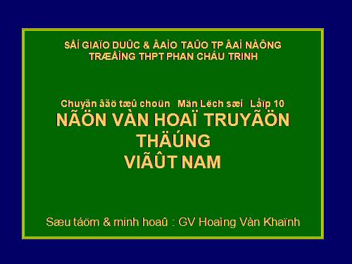 văn hoá truyền thống VN