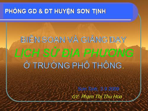 Biên soan LICH SU địa phương- Huyen ST