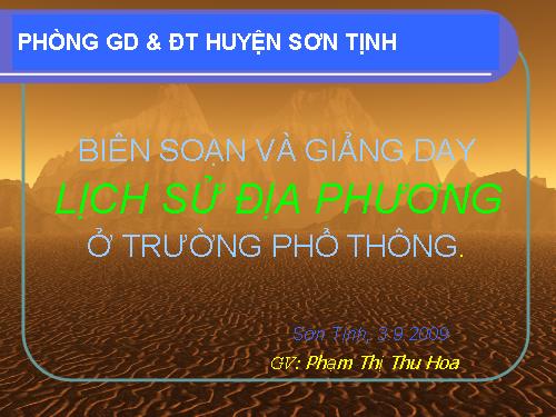 Biên soan LICH SU địa phương- Huyen ST