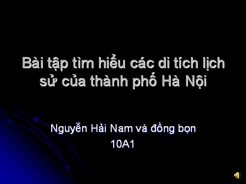 Lịch sử địa phương ( Đền thờ HBT- Hà Nội)