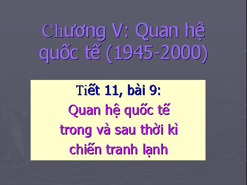 quan hệ quốc tế sau chiến tranh thế giới thứ hai