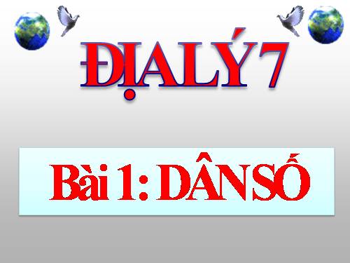 Bài 1. Dân số