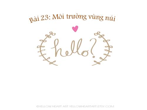 Bài 23. Môi trường vùng núi